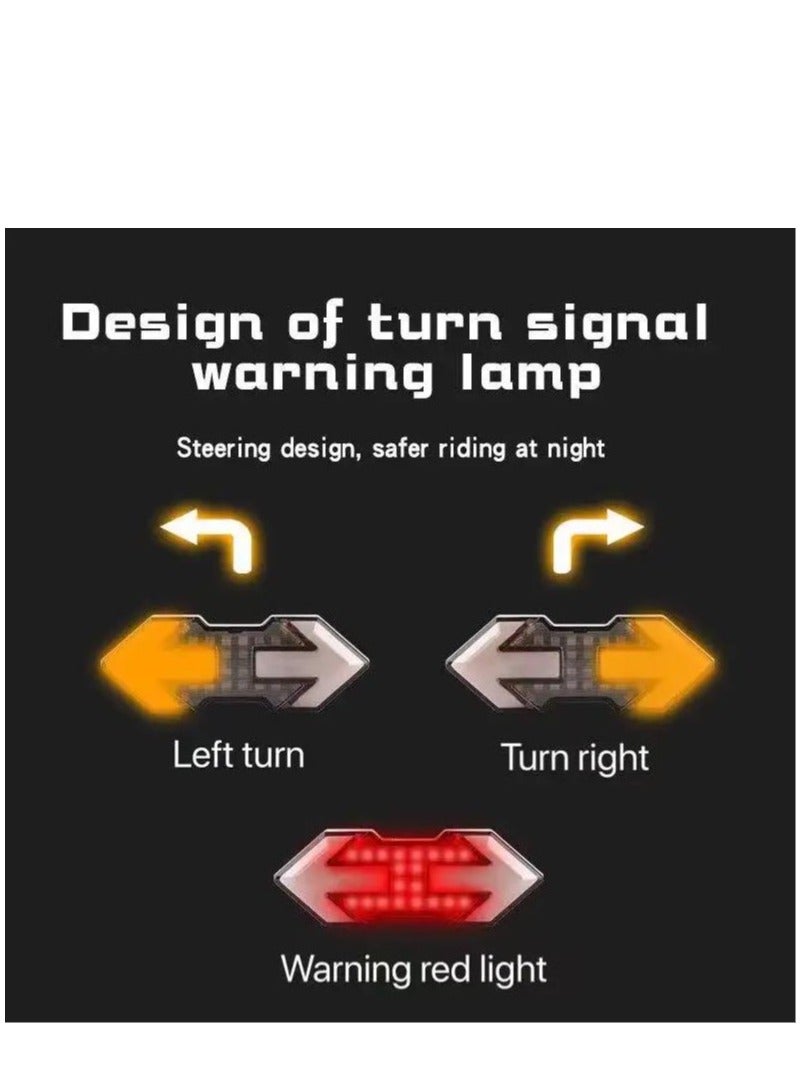 Bike Turn Signals,Bright Tail Light with Signals, 120 Lumens USB Rechargeable LED Rear Light, Wireless Remote Control Blinkers, IPX5 Waterproof Safety for Night - Image 4