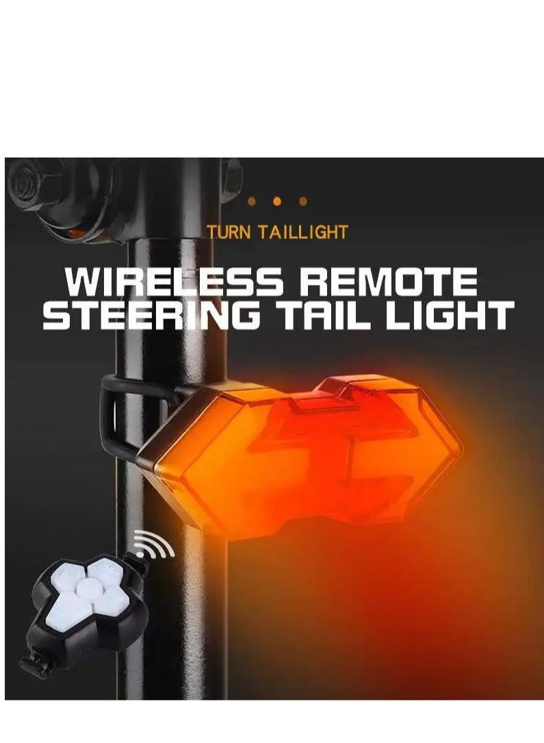 Bike Turn Signals,Bright Tail Light with Signals, 120 Lumens USB Rechargeable LED Rear Light, Wireless Remote Control Blinkers, IPX5 Waterproof Safety for Night - Image 1