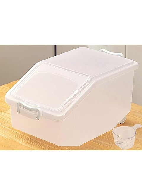 Rice Storage Container 5kg (11 lbs) - Food Storage Container with Lid, BPA Free Plastic Large Cereal Storage Box, Multifunctional Containers for Kitchen Food with Measuring Cup