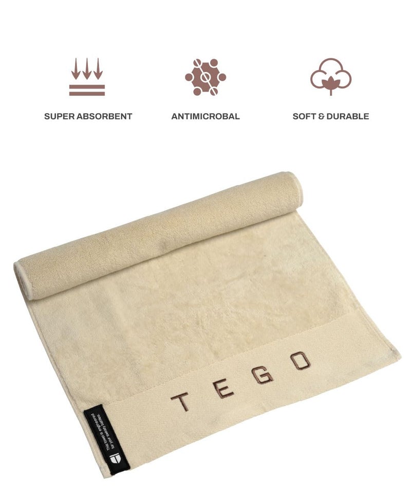 TEGO Cotton Performance Sports Towel (16 x 30 Inches) - Gym, Work Out, Fitness Towel (Pack of 1 - Sand) - Image 3