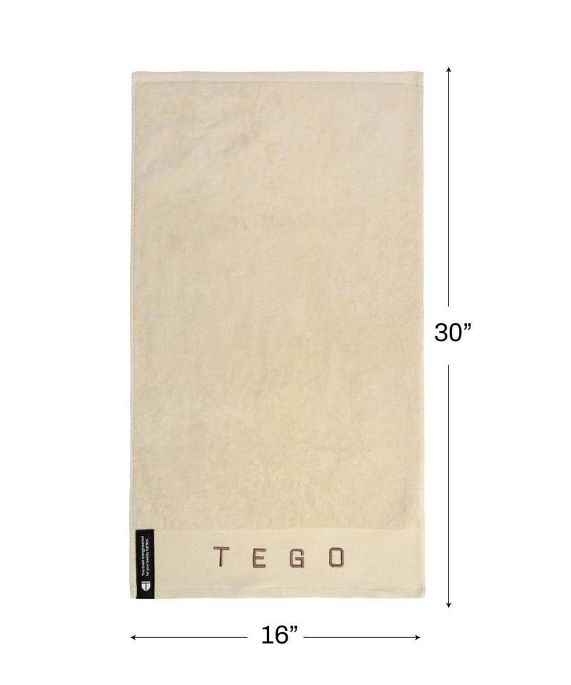 TEGO Cotton Performance Sports Towel (16 x 30 Inches) - Gym, Work Out, Fitness Towel (Pack of 1 - Sand) - Image 2