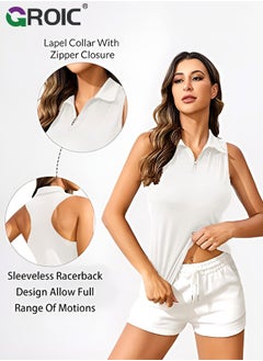 Golf Shirt, Women's Sleeveless Golf Shirt Zip Up Tennis Lightweight Quick Dry Tank Tops Polo Shirts for Women with Collar, Quick Dry Tennis Golf Sleeveless Polo Tops - pzsku/Z2B706E68EBC074932219Z/45/_/1721892866/2227d5c0-a597-472b-8970-2390e80b5611