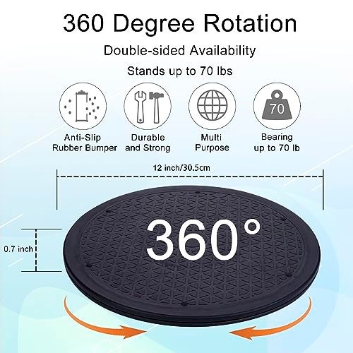Eichzer 12 Inch Lazy Susan Turntable Organizer, Eichzer Premium Heavy Duty Rotating Swivel Stand with Steel Ball Bearings for Model/Rotating Plants/Crafts Stand/TV/Monitor/Laptop (360˚ Rotation) - Image 3