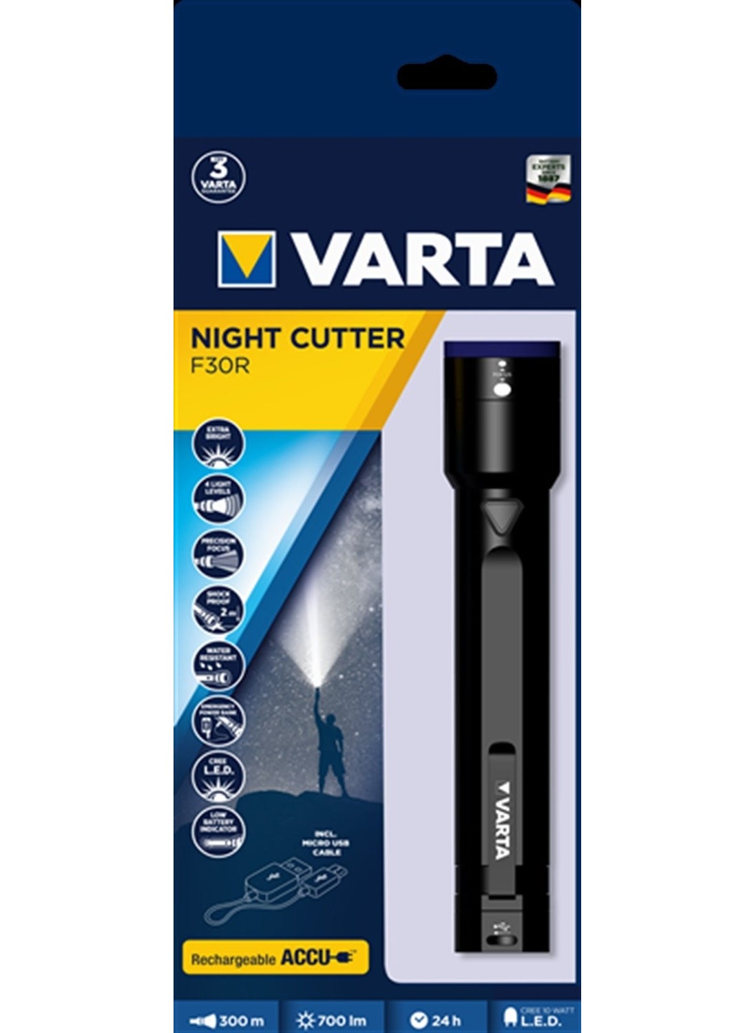VARTA Night Cutter F30R Rechargeable Flashlight  - Image 2