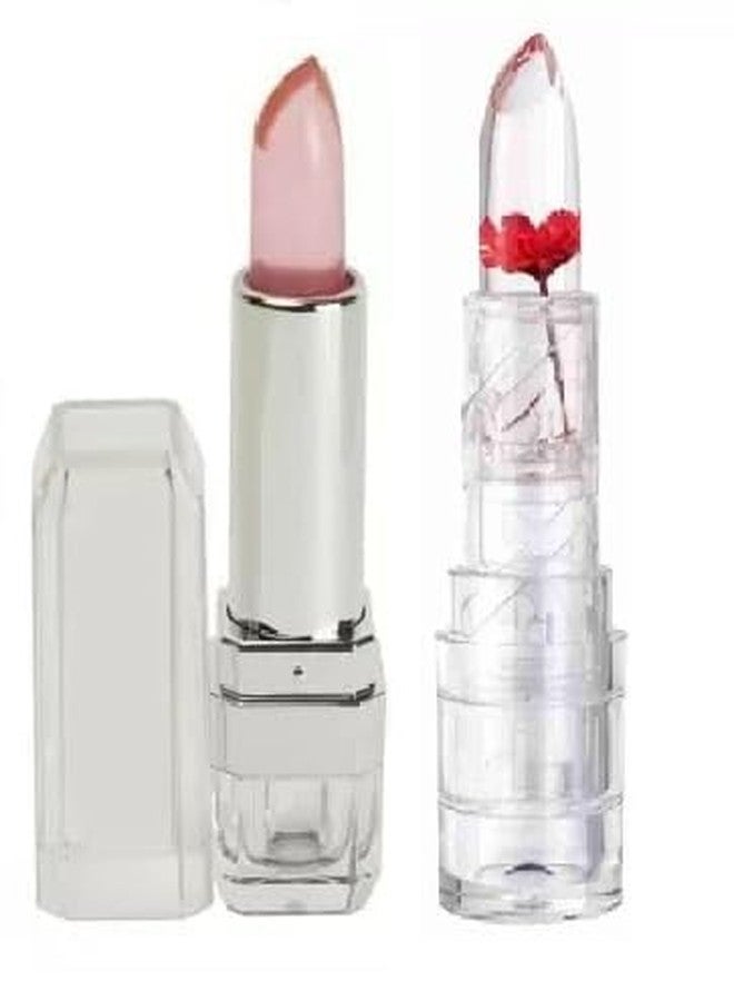 Alku Crystal Clear Flower Lipstick, Color Changing Pink Shade, Temperature Sensitive - Image 1