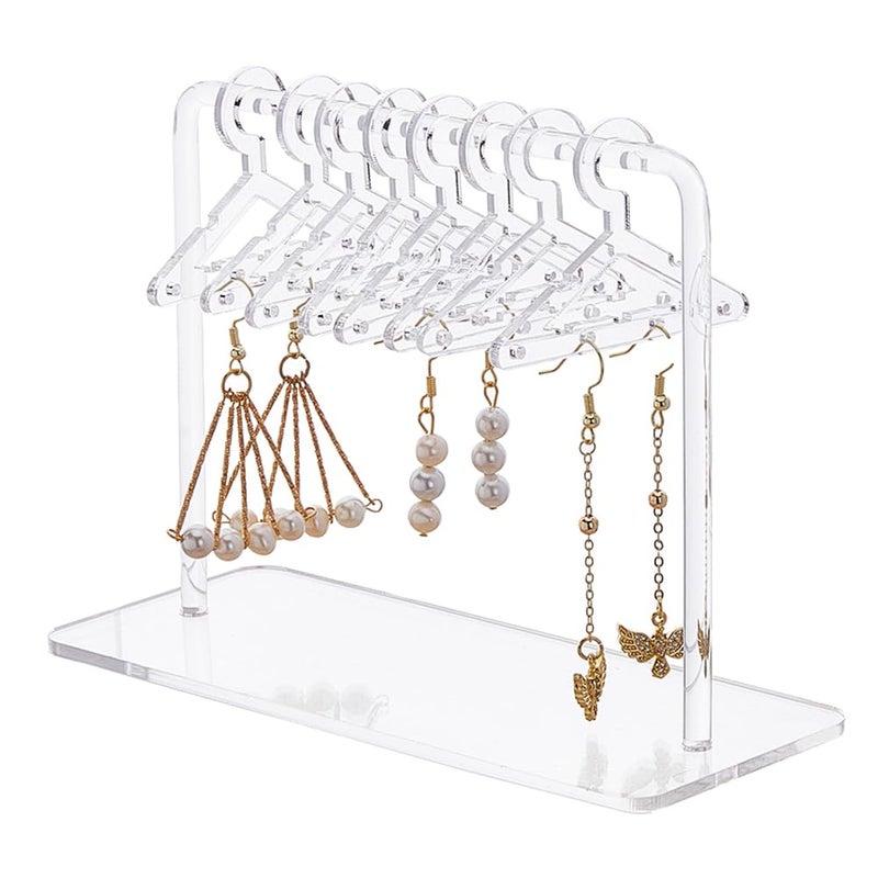 BEST MEDIA Acrylic Earring Display Stand Organizer with 16 Hangers, a Transparent Hanging Jewelry Holder for women and girls- Modern - 1 Piece - Transparent