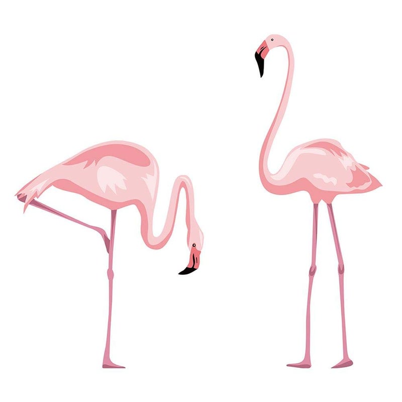 decalmile Pink Flamingo Wall Stickers Peel and Stick Wall Decals for Bedroom Living Room Kids Room Wall DecorH 47