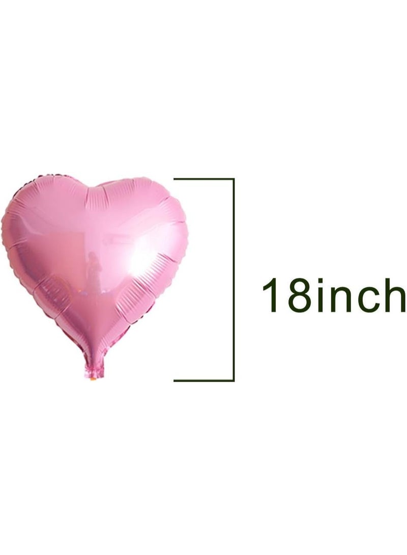 24pcs Heart Shape Foil Balloons Red Kit 18" – Birthday Party Decorations, Wedding Decor, Valentine's Day Balloon - Image 3