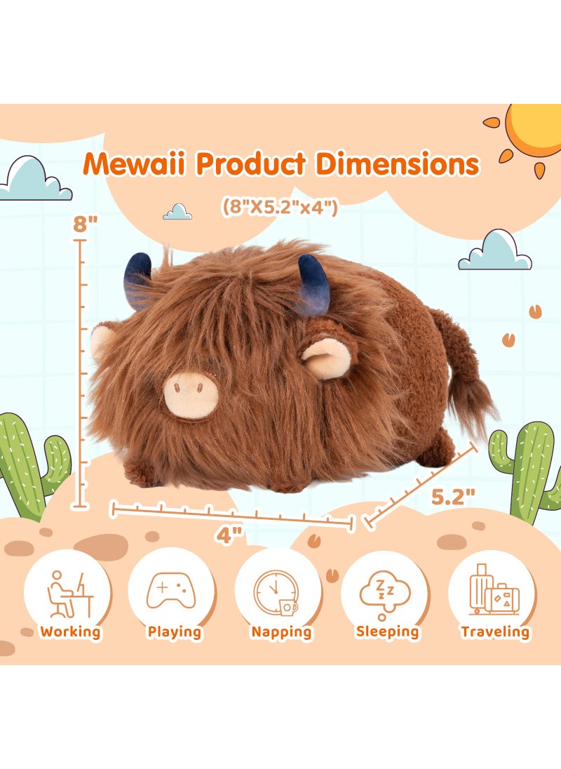 Mewaii Mewaii Cute Highland Cow Plush  Kawaii Plushies Cow Stuffed Animal  Highland Cow Toy Pillow  Soft Squishy Gifts for Girls (16 Inch)  - Image 2
