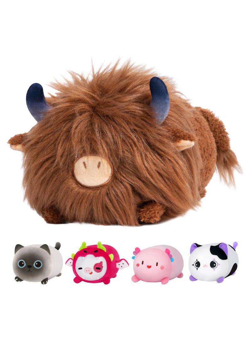 Mewaii Mewaii Cute Highland Cow Plush  Kawaii Plushies Cow Stuffed Animal  Highland Cow Toy Pillow  Soft Squishy Gifts for Girls (16 Inch)  - Image 1