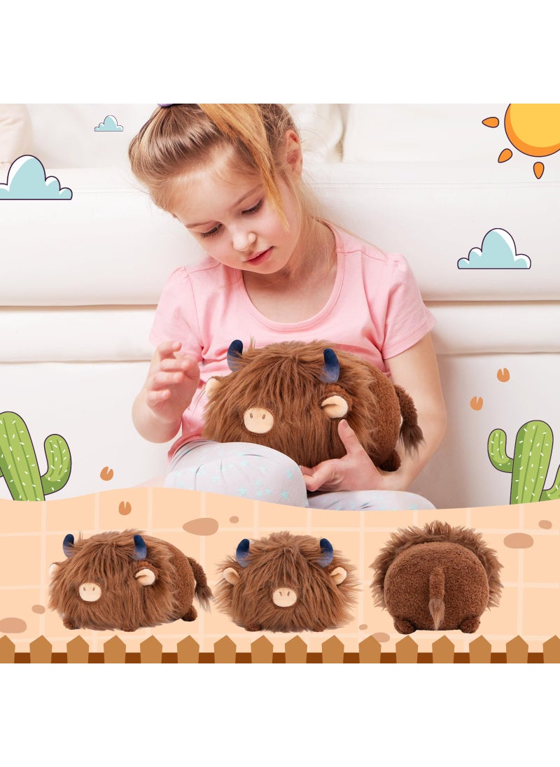 Mewaii Mewaii Cute Highland Cow Plush  Kawaii Plushies Cow Stuffed Animal  Highland Cow Toy Pillow  Soft Squishy Gifts for Girls (16 Inch)  - Image 3