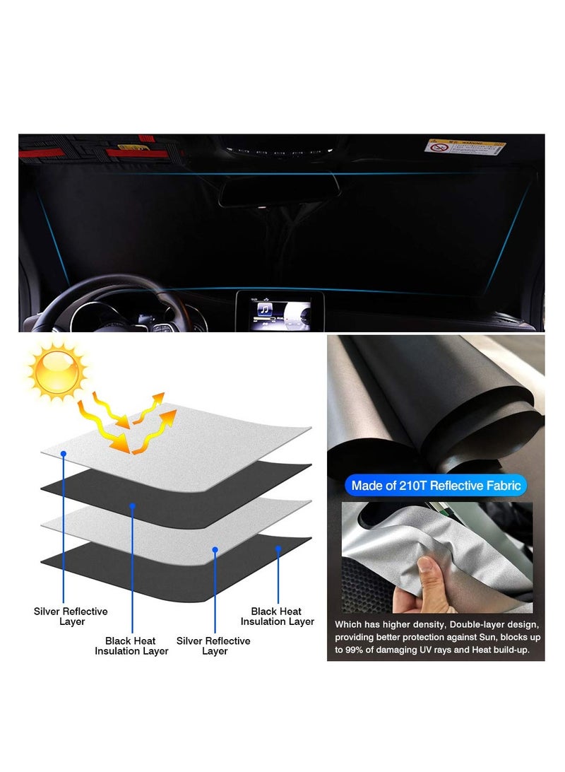 SYOSI Windshield Sun Shade for Tesla Model 3 2016-2022, Sunshade Window Shade Foldable Blocks UV Rays Keep Your Car Cooler, Design for Tesla Accessories - Image 3
