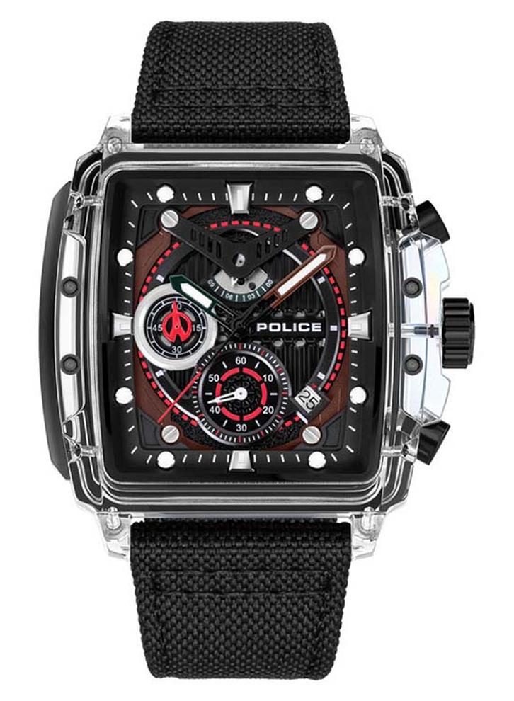 POLICE Men Clout Quartz Multi-Function Watch with TR90 Case & Four Distinct Straps, 43mm - Image 1