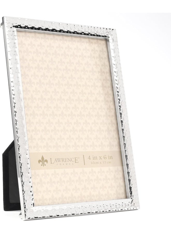 Lawrence Frames Metal Picture Frame with Hammer Effect, 4x6, Silver - Image 2
