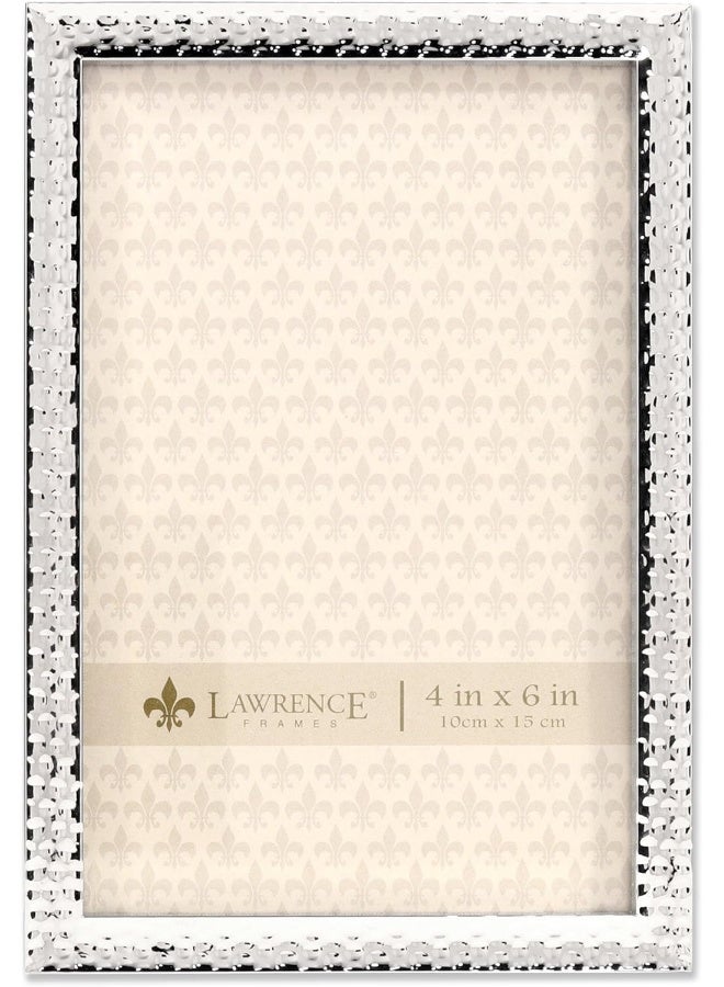 Lawrence Frames Metal Picture Frame with Hammer Effect, 4x6, Silver - Image 3