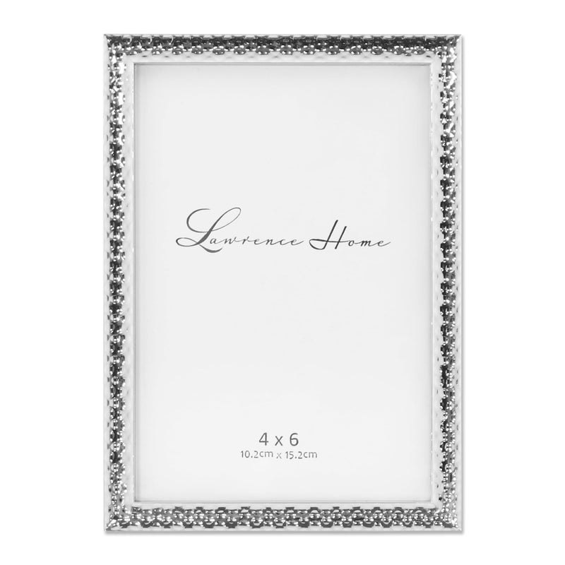 Lawrence Frames Metal Picture Frame with Hammer Effect, 4x6, Silver - Image 1