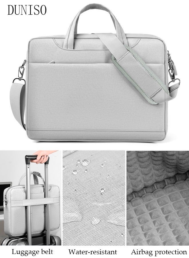 DUNISO 15.6 Inch Laptop Bag with Multi Compartment Lightweight Laptop Hand Bag Crossbody Bag Travel Business Briefcase Water-Resistant Dust-proof Shoulder Messenger Bag for Men and Women Work Office - Image 1