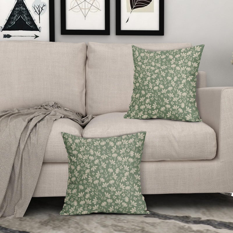Aytipun Spring Sage Green Pillow Covers 18x18 Set of 2 Vintage Floral Rustic Old Style Cute Flower French Print Decorative Outdoor Pillowcases Seasonal Farmhouse Throw Cushion Case Decor for Couch Sofa Bed - Image 3