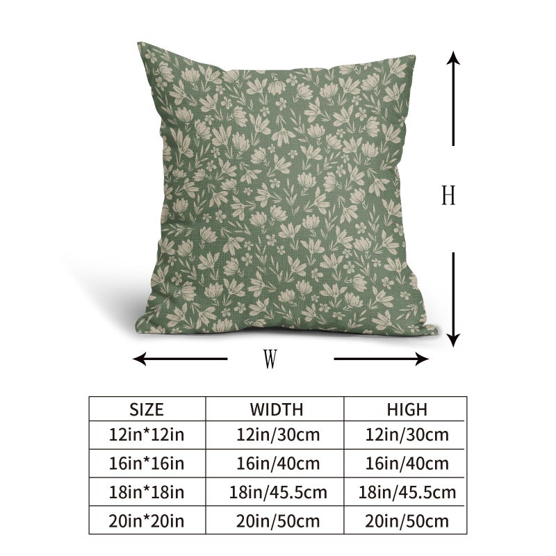 Aytipun Spring Sage Green Pillow Covers 18x18 Set of 2 Vintage Floral Rustic Old Style Cute Flower French Print Decorative Outdoor Pillowcases Seasonal Farmhouse Throw Cushion Case Decor for Couch Sofa Bed - Image 5