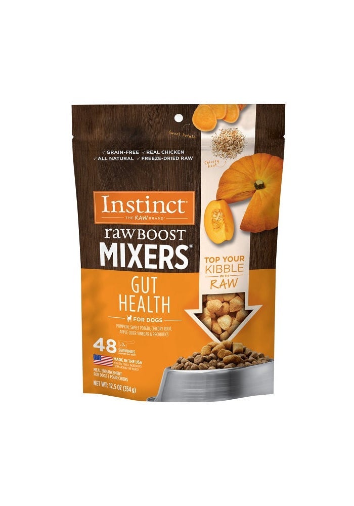 Instinct مزيج تعزيز الصحة الهضمية من إنستينكت رو خام - طعام كلاب مجفف بالتجميد - 12.5 أونصة - Image 1