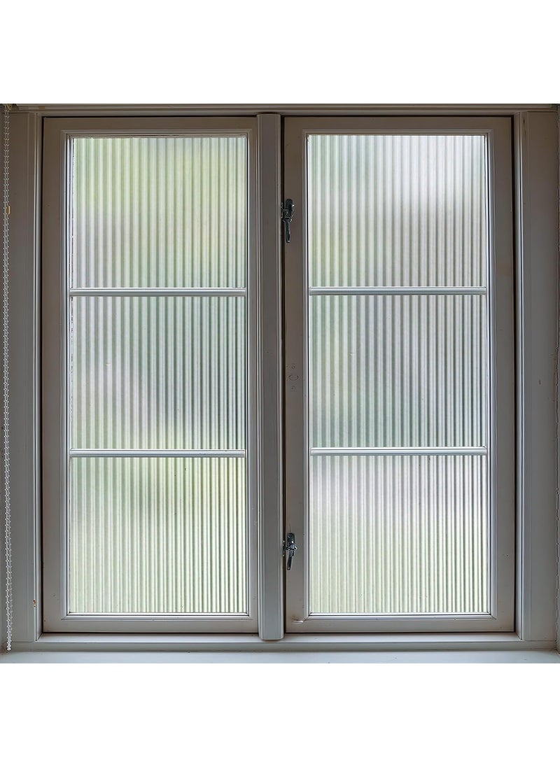 WALLFLY WALLFLY Reeded Glass Window Film Frosted Reeds Window Film Window Privacy Film 3D Window_Decals Self Adhesive for Bathroom Living Room Office 14 Ft 12 X 48 