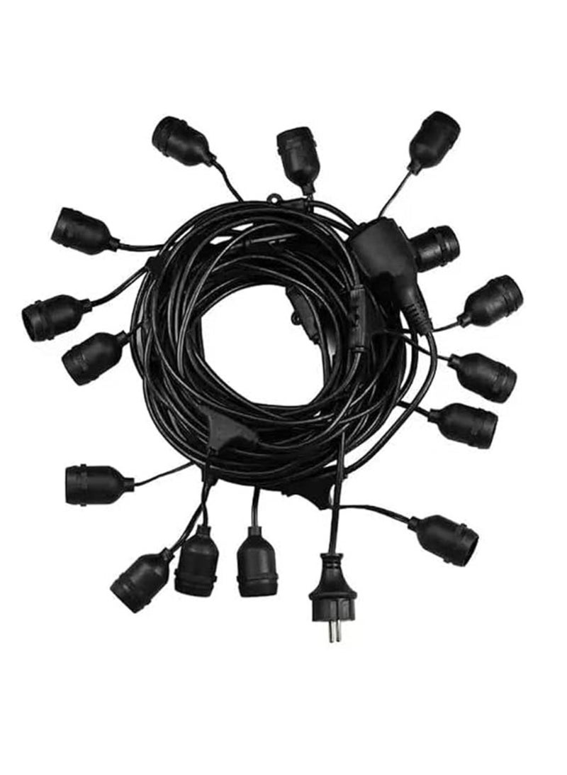 يوويل في الهواء الطلق مقاوم للماء IP65 سلسلة أضواء LED حامل E27 سلك حامل لمبة 50 مترًا لـ 100 مصباح حامل المصباح الشمسي لأضواء زينة رمضان والديكور الخارجي ضوء سلسلة سلكية معلقة ضوء رمضان للفناء التجاري والحديقة وساحة الشرفة - Image 1