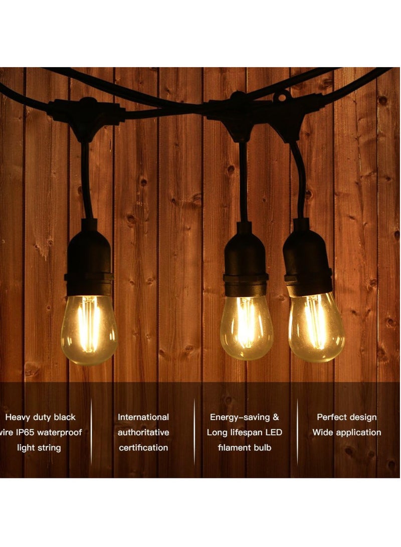 يوويل في الهواء الطلق مقاوم للماء IP65 سلسلة أضواء LED حامل E27 سلك حامل لمبة 50 مترًا لـ 100 مصباح حامل المصباح الشمسي لأضواء زينة رمضان والديكور الخارجي ضوء سلسلة سلكية معلقة ضوء رمضان للفناء التجاري والحديقة وساحة الشرفة - Image 3