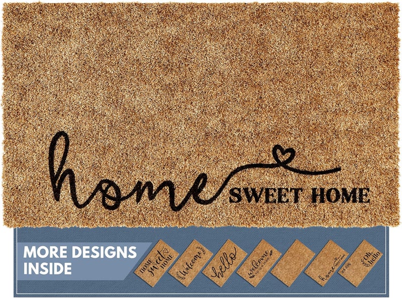 BARNYARD DESIGNS 'Home Sweet Home' Doormat Welcome Mat for Outdoors, Large Front Door Entrance Mat, 30x17, Brown - Image 1