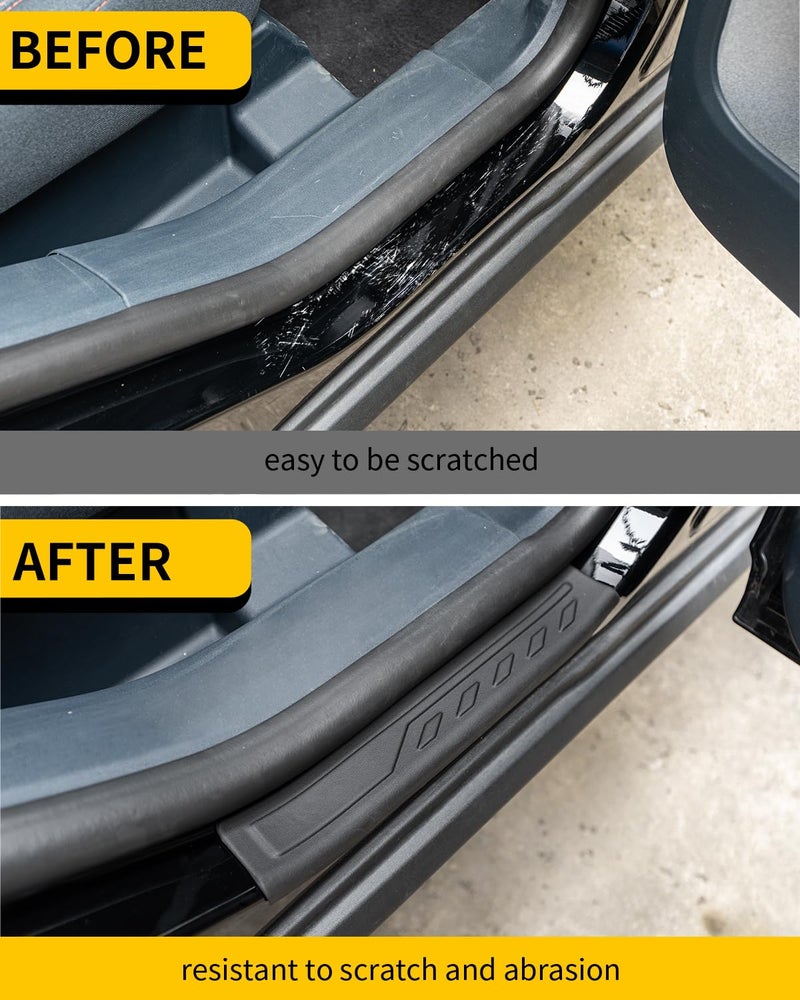 Maxzina Door Sill Protector Compatible with 2022-2025 2026 Ford Maverick Outer Door Step Protector Side Edge Step Guard Car Door Dust Shield Cover 2024 Maverick Exterior Accessories (4PCS) - Image 2