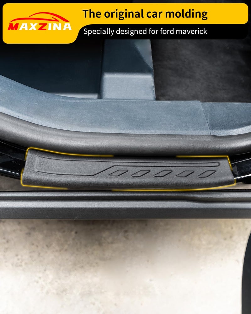 Maxzina Door Sill Protector Compatible with 2022-2025 2026 Ford Maverick Outer Door Step Protector Side Edge Step Guard Car Door Dust Shield Cover 2024 Maverick Exterior Accessories (4PCS) - Image 3