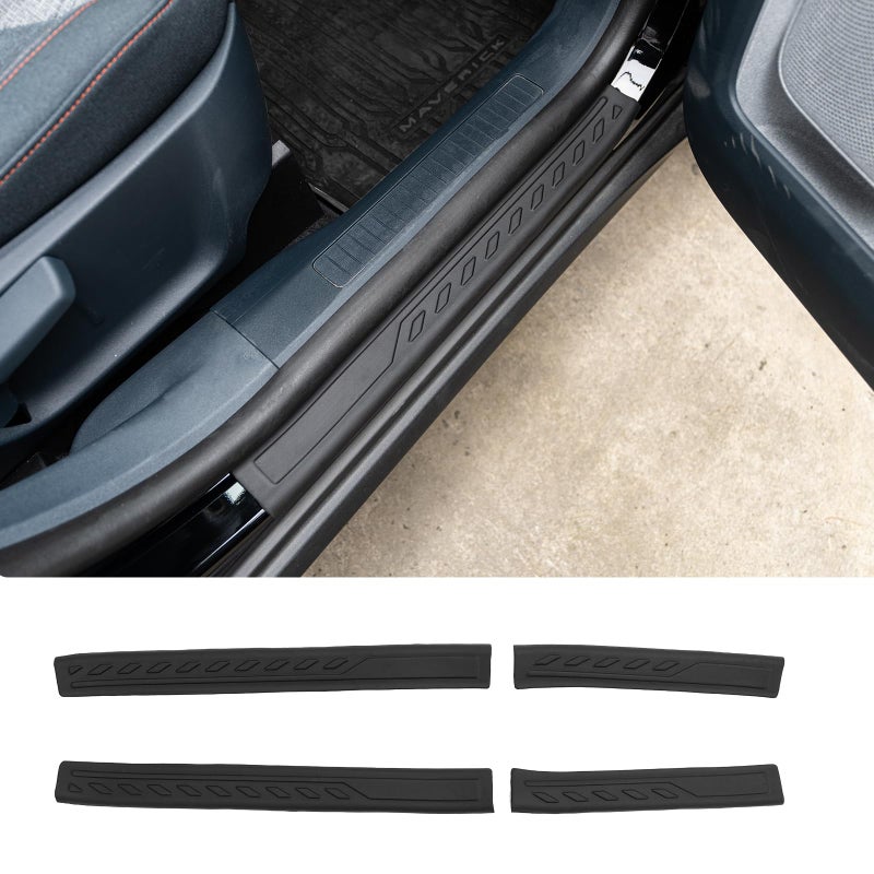 Maxzina Door Sill Protector Compatible with 2022-2025 2026 Ford Maverick Outer Door Step Protector Side Edge Step Guard Car Door Dust Shield Cover 2024 Maverick Exterior Accessories (4PCS) - Image 1