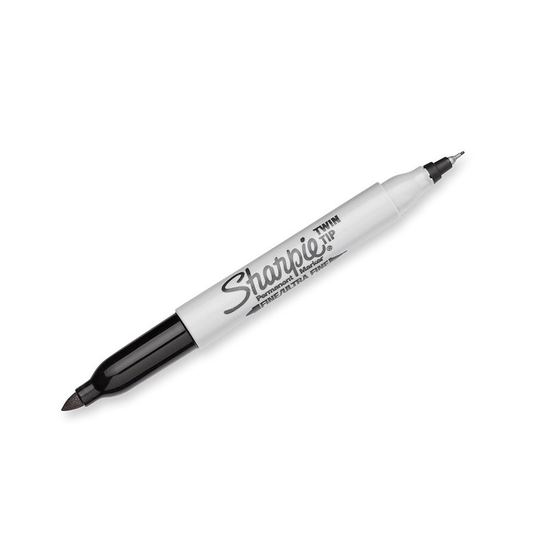 Sharpie Twin Tip Permanent Markers, Fine and Ultra Fine, Black, 12 Count - Image 5