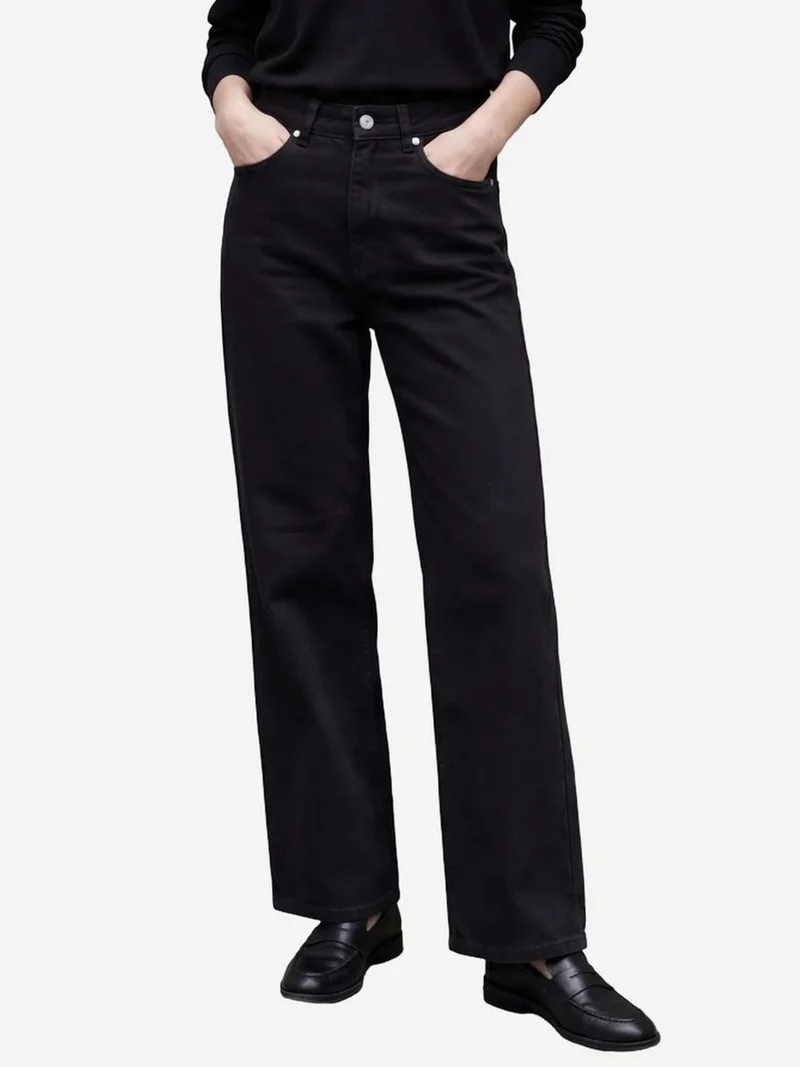MY FASHION MY FASHION High Waist Straight Leg Denim Pants