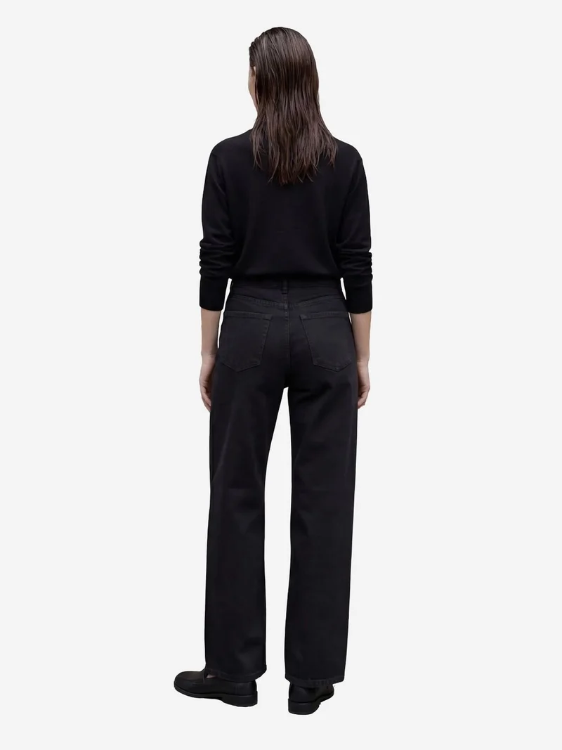 My Fashion Black MY FASHION High Waist Straight Leg Denim Pants for Women | Best Price UAE