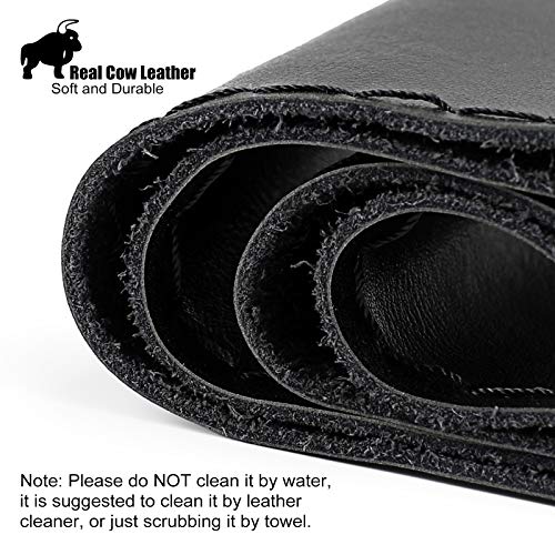 SEG Direct Genuine Leather Steering Wheel Cover, Stitch On Wrap, 15 Inch Steering Wheel Wrap for Car Truck SUV Pickup Boat, DIY Sewing with Needle Thread, Black - Image 3