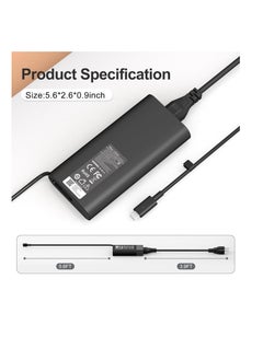 Generic 130W USB C Laptop Charger for Dell XPS 15 16 17 9575 2-in-1 9500 9530 9700 9730 Precision 3490 5490 5550 5750 5770 3560 Latitude 7410 7310 7210 9410 Type C AC Adapter 5420 5520 5510, Black  - Image 3