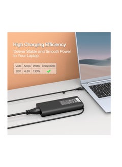 Generic 130W USB C Laptop Charger for Dell XPS 15 16 17 9575 2-in-1 9500 9530 9700 9730 Precision 3490 5490 5550 5750 5770 3560 Latitude 7410 7310 7210 9410 Type C AC Adapter 5420 5520 5510, Black  - Image 4