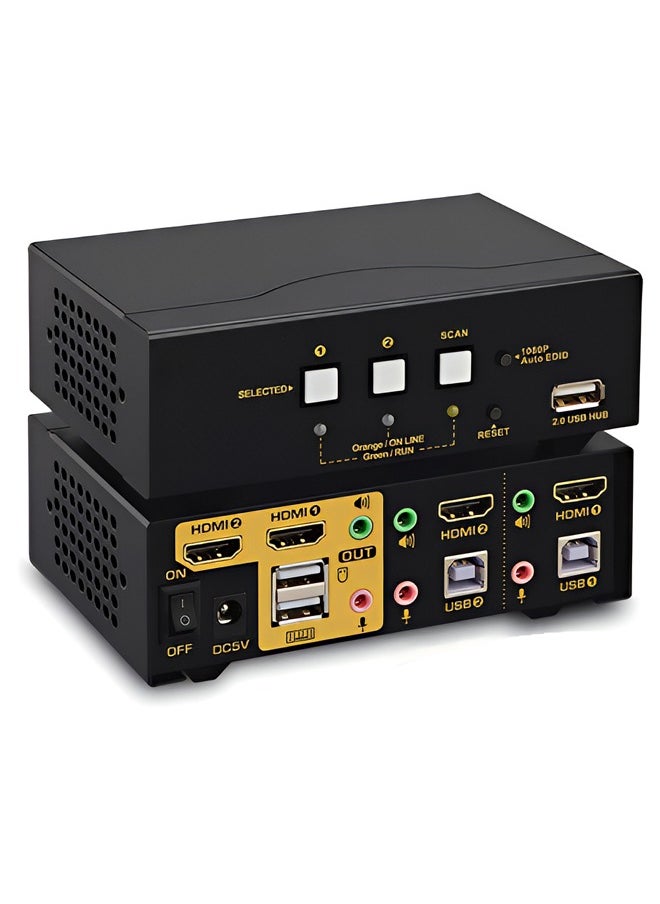 Taimi 2-Port HDMI Switch-Simplifies your Workspace with Dual Device Control  - Image 1