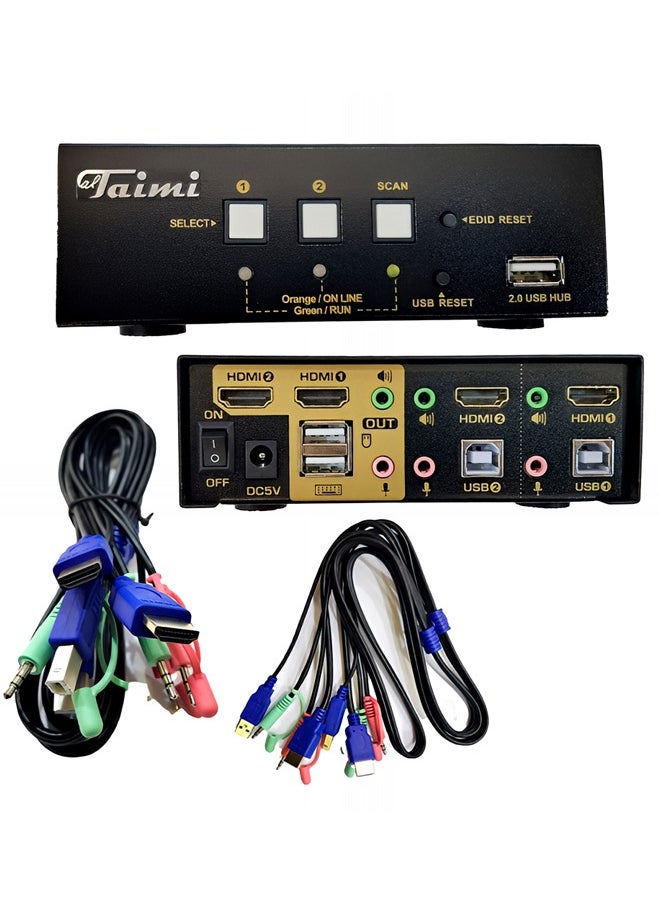 Taimi 2-Port HDMI Switch-Simplifies your Workspace with Dual Device Control  - Image 4