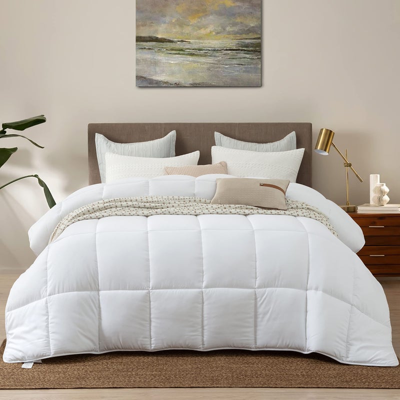 Dorrin Nessin Dorrin Nessin Twin Size Down Alternative Comforter All Season Duvet InsertWhite68x90Ultra Soft Double Brushed Microfiber Quilt Cover Classic Box Stitched with 8 Corner Tabs 