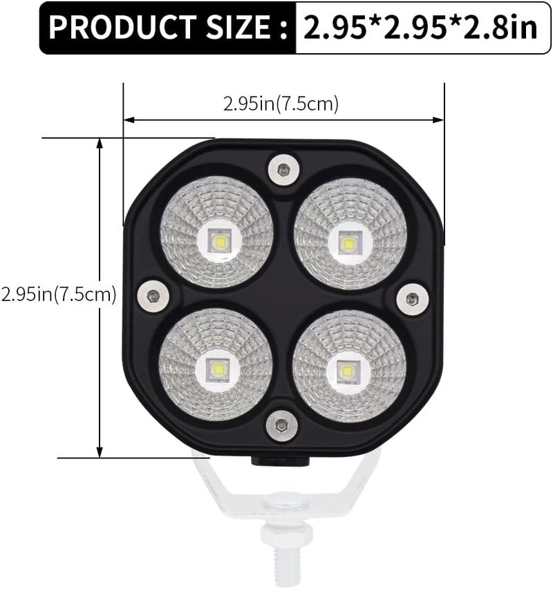 STDYSUN LED Offroad Driving Lights - 2PCS 3Inch 40W Waterproof Fog Pod Lights - Image 2