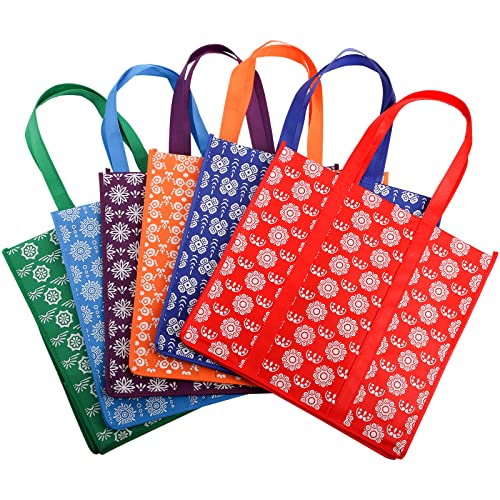Frcctre 12 Pack Reusable Grocery Bags, Large Foldable Shopping Tote Bags with Long Handles Heavy Duty Reusable Bags for Shopping Groceries Clothes - 6 Assorted Colors - Image 4