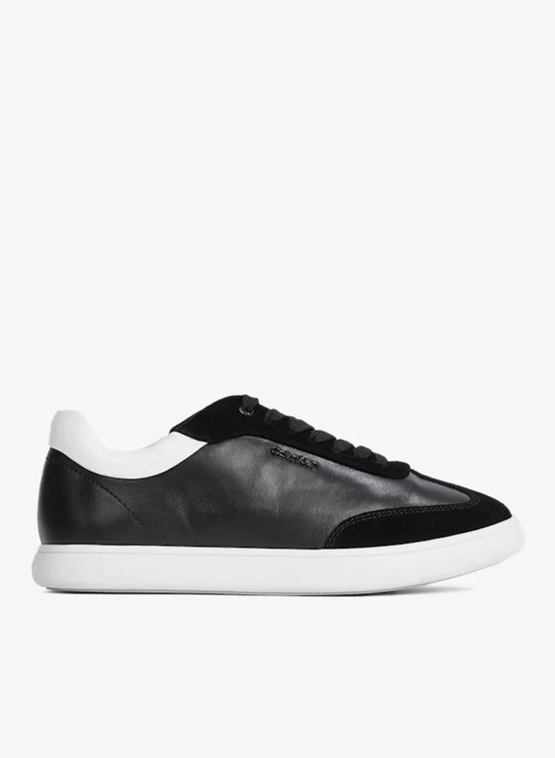 CALVIN KLEIN CUPSOLE LACE UP LEATHER TRAINERS