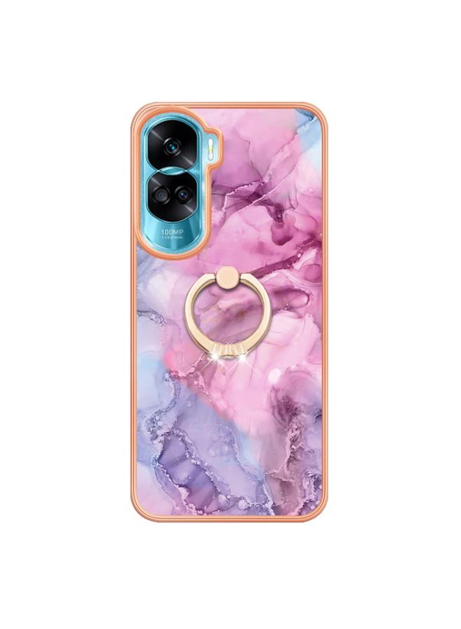 اس-توب جراب لهاتف Honor 90 Lite 5G، جراب هاتف IMD مزدوج الجوانب مطلي بالرخام مع حلقة - Image 2