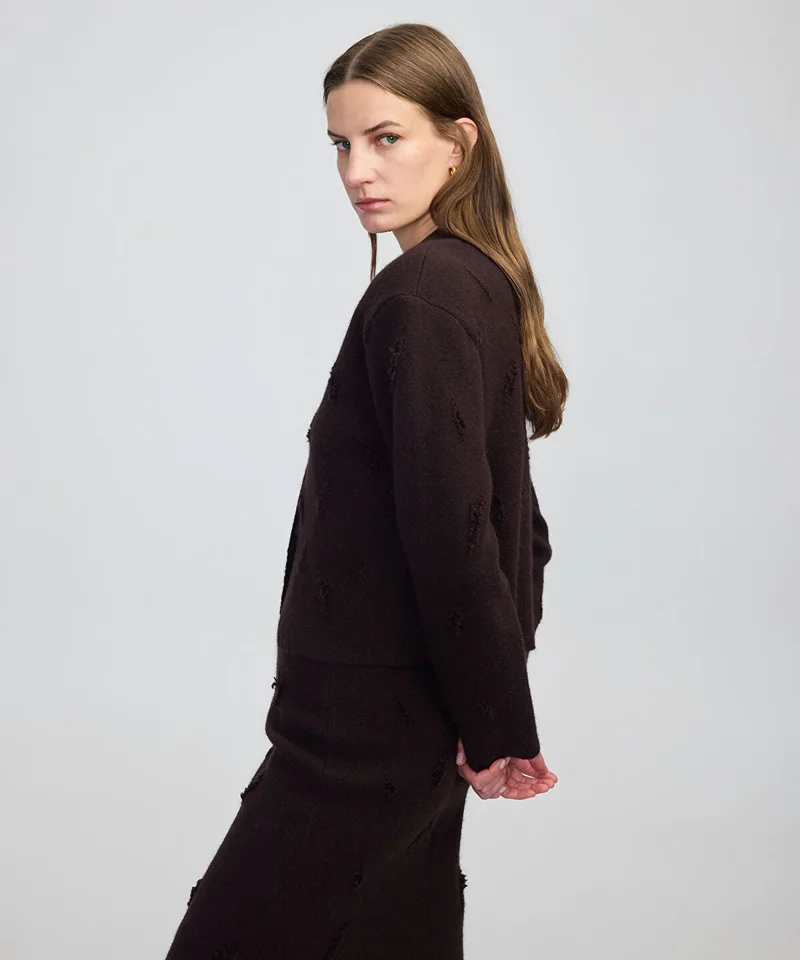 ابيكول Distressed Knit Jacket