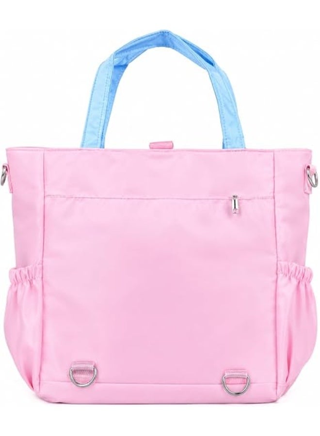 Cute Tote, Big Handbag, Multiple Pockets, Adjustable Strap, Casual, 36x30cm Pink - Image 2
