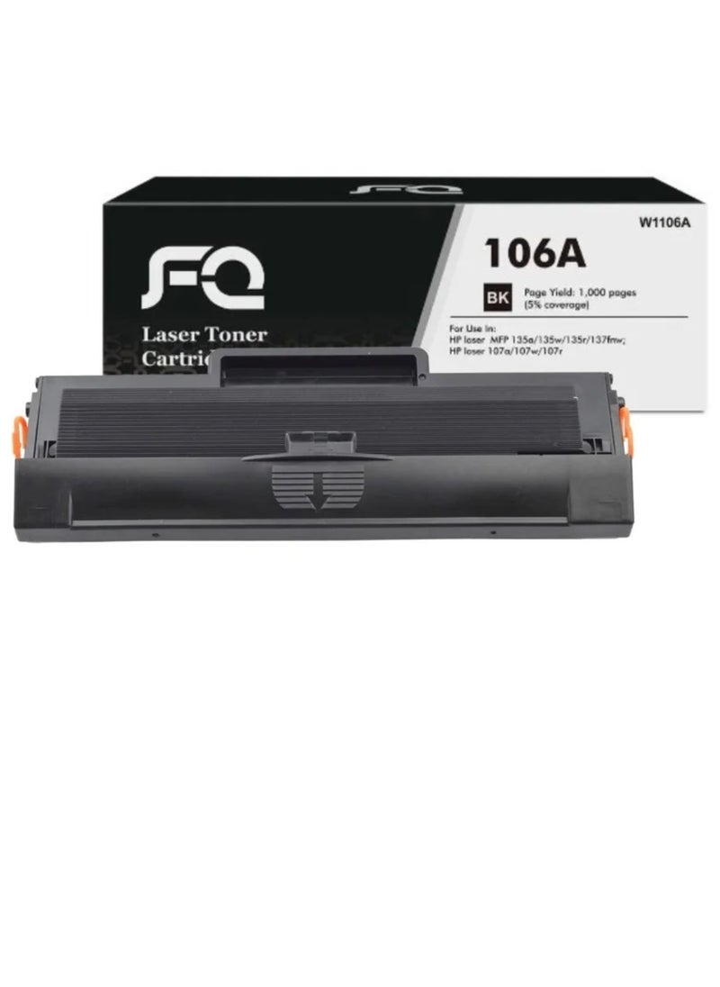 FQ 106A Toner Cartridge With Chip W1106A Compatible For HP LaserJet 107a MFP 135a 135w 137fnw Printer Black.  - Image 1