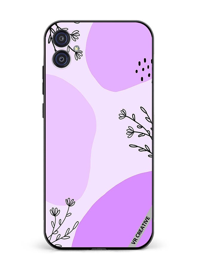 VR CREATIVE Protective Case Cover For Samsung Galaxy M04/F04 Purple Flower Design Multicolour - Image 1