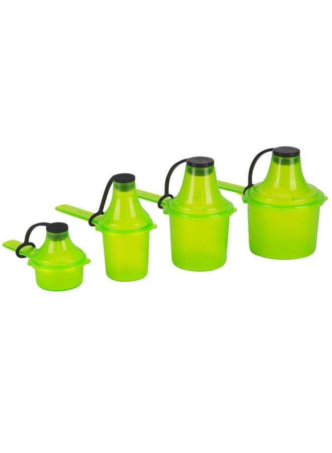 The Scoopie Scoopie Quad Pack Portable Scoop And Funnel Travel Container Pre And Post Workout Pack On The Go Powder Dispenser For Water Bottles And Shaker Bottles 15Cc 30Cc 60Cc 90Cc Green - 4 Count  - Image 1