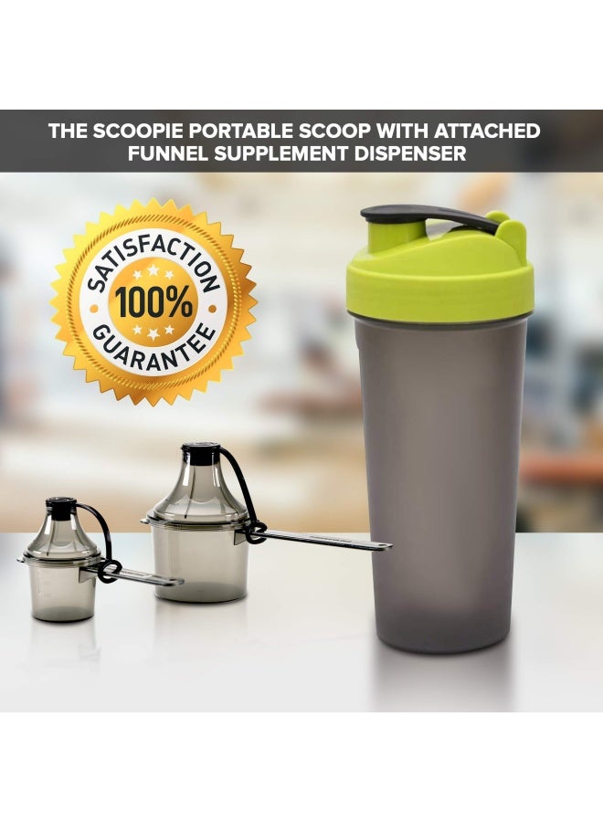 The Scoopie Scoopie Quad Pack Portable Scoop And Funnel Travel Container Pre And Post Workout Pack On The Go Powder Dispenser For Water Bottles And Shaker Bottles 15Cc 30Cc 60Cc 90Cc Green - 4 Count  - Image 5